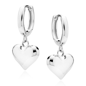 Cercei rotunzi argint cu inimioare DiAmanti Z2128DER11-DIA (Argint 925‰ 3 g.)